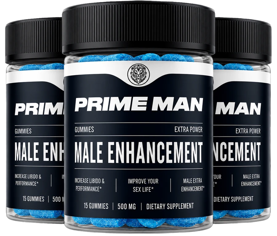 Prime Man Male Enhancement Gummies bottles, 15 gummies of 500 mg each