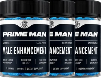 Three bottles of Prime Man Gummies
